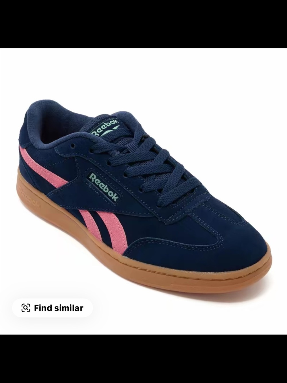 Reebok Navy Pink Gum-Soled Low-Top Sneaker